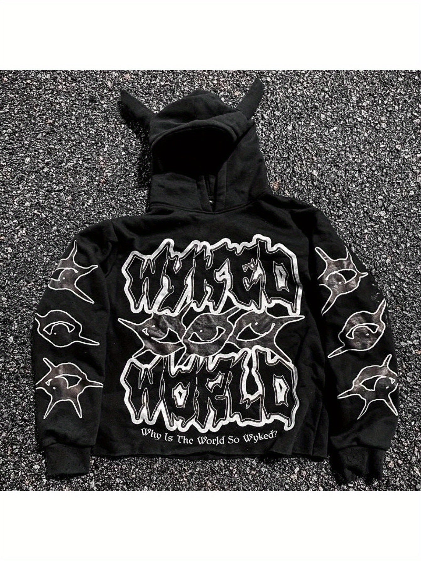 Men'S & Women'S Neon Green Hoodie - Funny Graphic Pullover Sweatshirt with Horn Hat, Loose Fit Streetwear for Cosplay, Themed Events - Harajuku Y2K Fashion Sweater, Casual Wear, Bold Print, Comfortable Fabric, Unisex Clothing - The world bestselling 