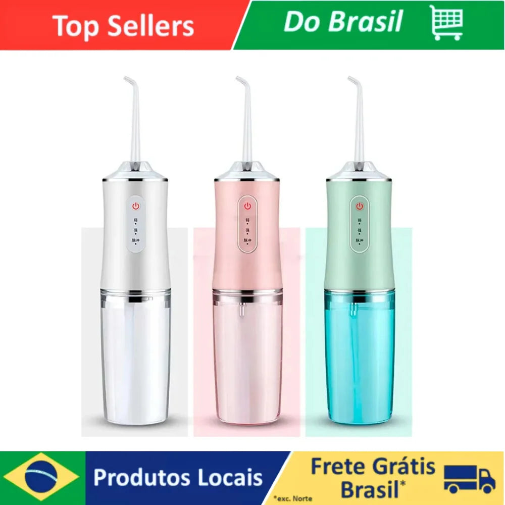 Portable Dental Oral Irrigator, USB Rechargeable, Cleaning nozzle, Strong Jet, 220ml