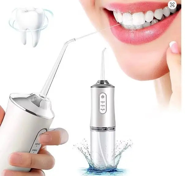 Portable Dental Oral Irrigator, USB Rechargeable, Cleaning nozzle, Strong Jet, 220ml