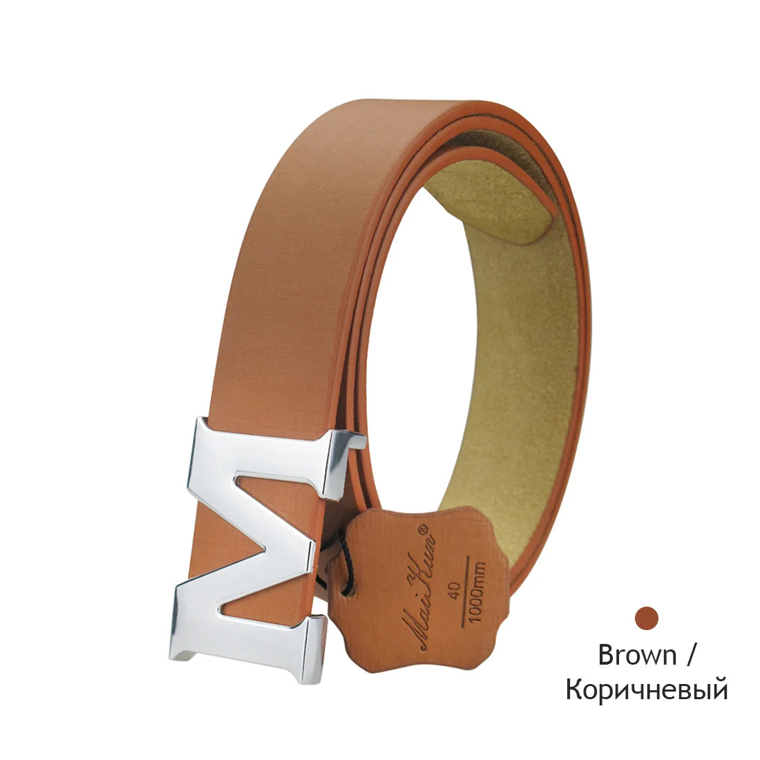 Maikun Women’s Leather Belts Removable Letter M Plate Buckle  High Quality PU Leather Belt  For Jeans Dress Halloween - The world bestselling 