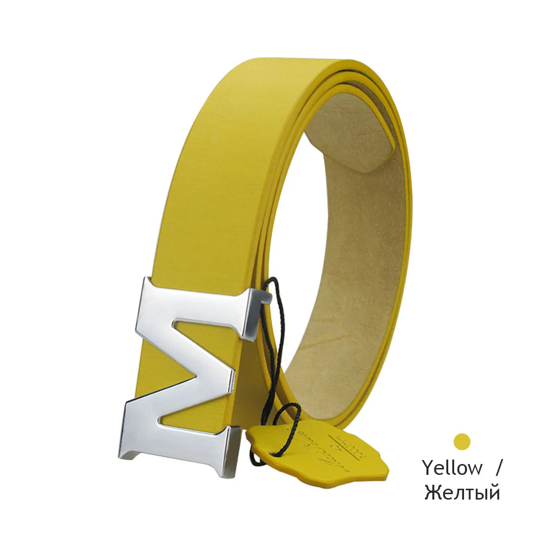 Maikun Women’s Leather Belts Removable Letter M Plate Buckle  High Quality PU Leather Belt  For Jeans Dress Halloween - The world bestselling 