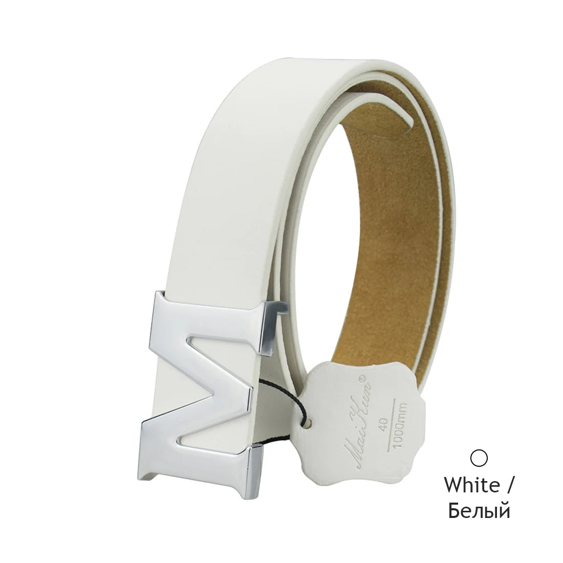 Maikun Women’s Leather Belts Removable Letter M Plate Buckle  High Quality PU Leather Belt  For Jeans Dress Halloween - The world bestselling 