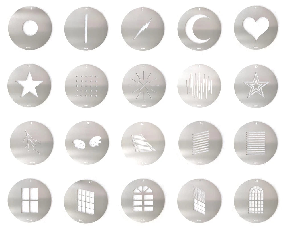 20PCS 86MM 66MM GOBO Bones Bar Heart Moon Skulls Bat Swing Halloween Interior Photo Wedding Portrait Children's Photography SA-P