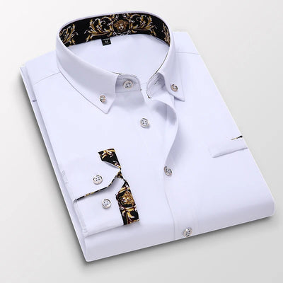 Men's clothing  Arrival Men Shirt Fashion Causal Long Sleeved Male Dress Social Business Brand Shirt Soft Weeding White Shirts - The world bestselling 