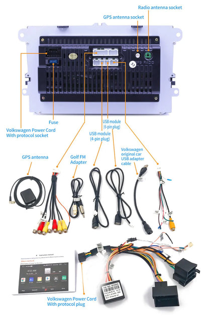 Car Android For VW Volkswagen Golf Polo Tiguan Passat b6 SEAT leon Skoda yeti Octavia Multimedia player 2 Din Car Radio CarPlay