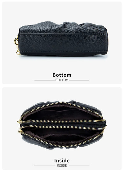 Genuine Leather Women Wallets Multifunction Large capacity Purses Long Zip Wrist bag Money Coin Holder Female phone Purse