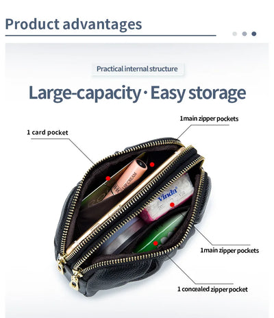 Genuine Leather Women Wallets Multifunction Large capacity Purses Long Zip Wrist bag Money Coin Holder Female phone Purse