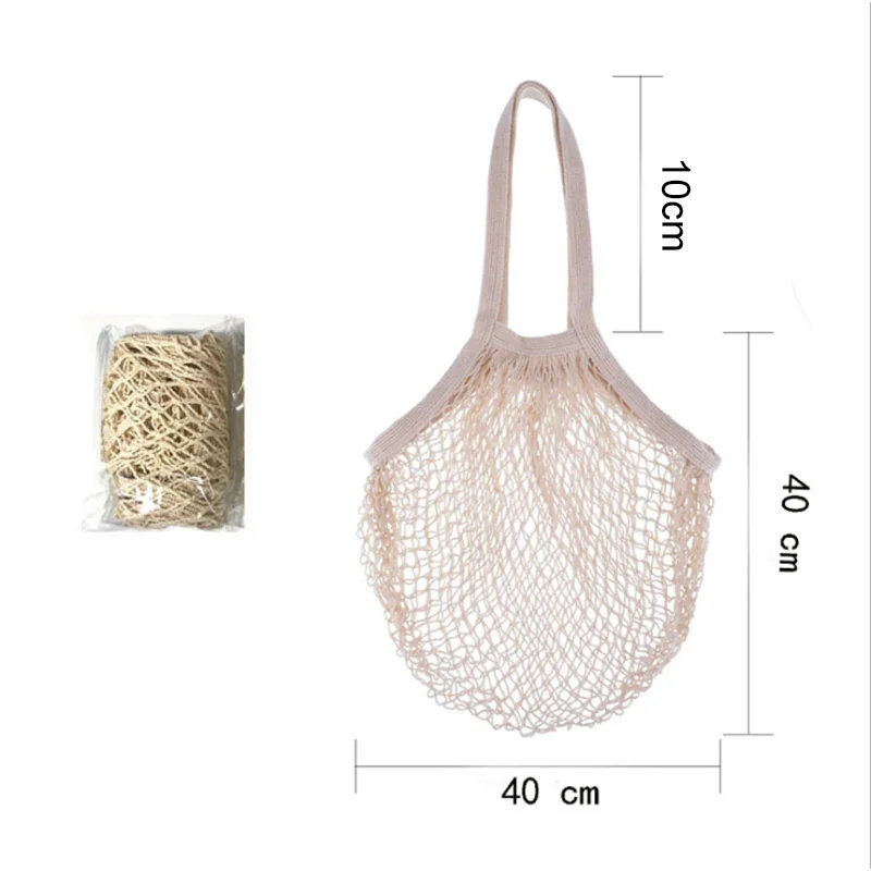 Reusable Cotton Mesh Produce Bags for Vegetable Fruit Food Kitchen Washable Grid Storage Bag Eco String bag Kitchen Organizer