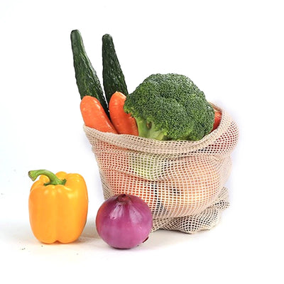 Reusable Cotton Mesh Produce Bags for Vegetable Fruit Food Kitchen Washable Grid Storage Bag Eco String bag Kitchen Organizer