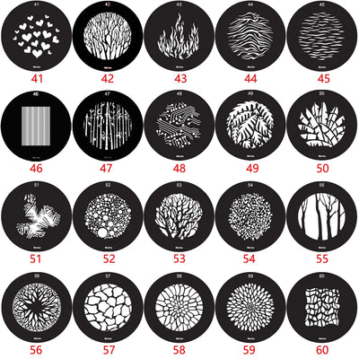 20PCS 86MM 66MM GOBO Bones Bar Heart Moon Skulls Bat Swing Halloween Interior Photo Wedding Portrait Children's Photography SA-P