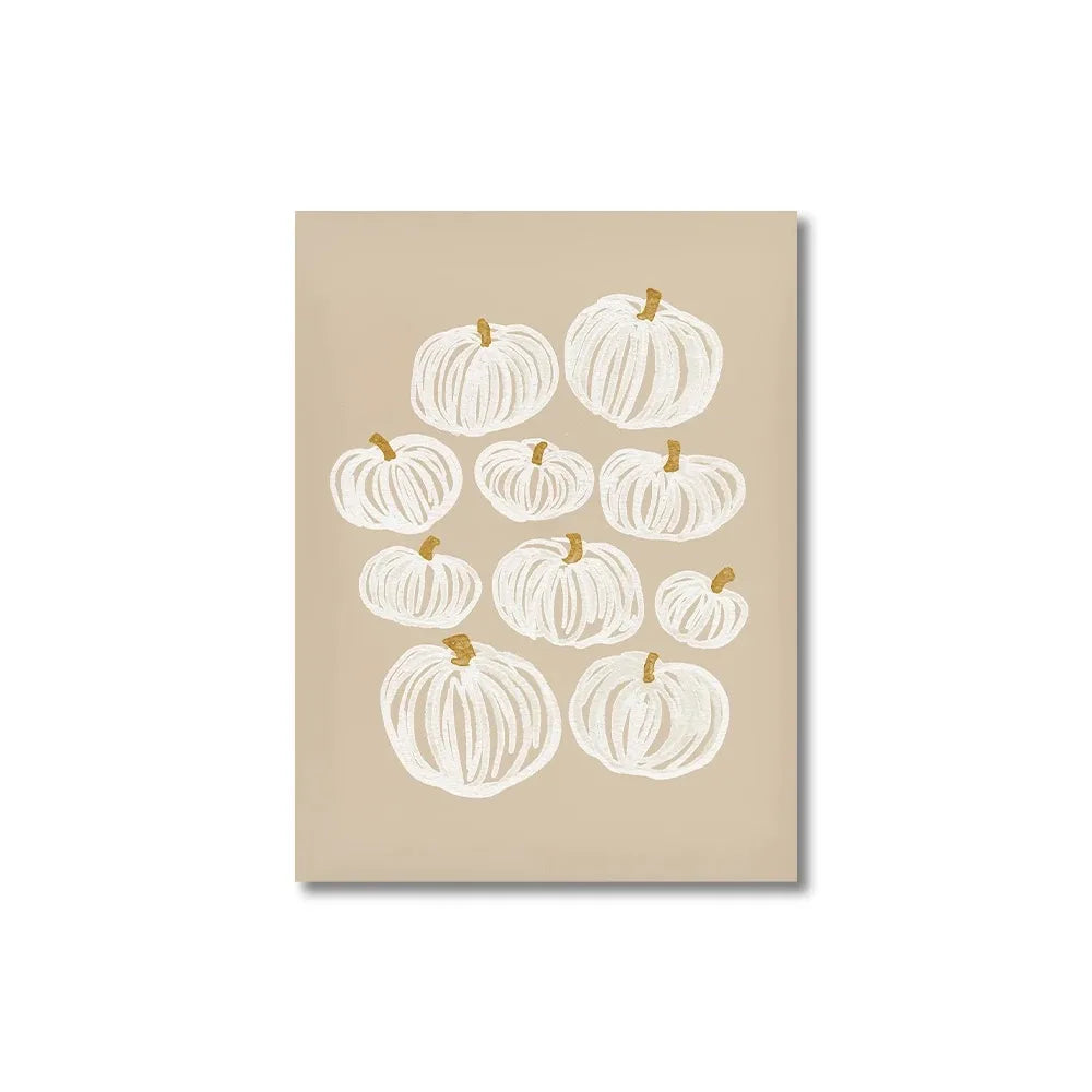 Autumn Leaves Pumpkins Print Poster Fall Home Bedroom Living Room Decor Autumn Vibes Decor Canvas Painitng Thanksgiving Gift