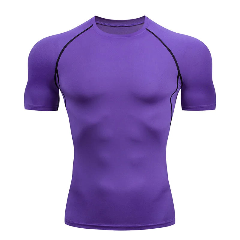 Sport T Shirt Men Quick Dry Short Sleeve Sport Tee Tops Gym Fitness Compression Shirt Training Running T-Shirt Men Rashgard - The world bestselling 