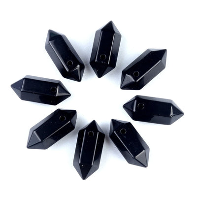 Hexagonal Natural Stone Crystal Tiger Eye Stone Opal Pendant Beads Jewelry Making DIY Necklace Earrings Accessories Gifts