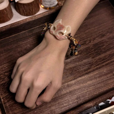 Exaggerated Bohemian Weave Rope Bracelet Mask Wax Rope Ethnic Style Bracelet Vintage Europe American Style Retro Hand Ring Women