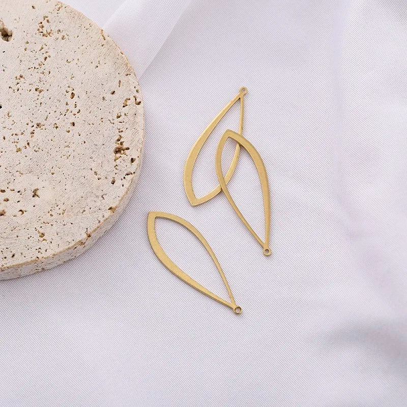 10pcs Brass Oval Hollow Charms Horse Eye Geometric Pendant Connectors For DIY Dangle Drop Earrings Handmade Jewelry Making Craft