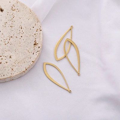 10pcs Brass Oval Hollow Charms Horse Eye Geometric Pendant Connectors For DIY Dangle Drop Earrings Handmade Jewelry Making Craft