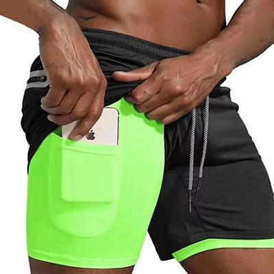 Men Sport Shorts  Sportswear Double-deck Running Shorts 2 In 1 Beach Bottoms Summer Gym Fitness Training Jogging Short Pants Men - The world bestselling 