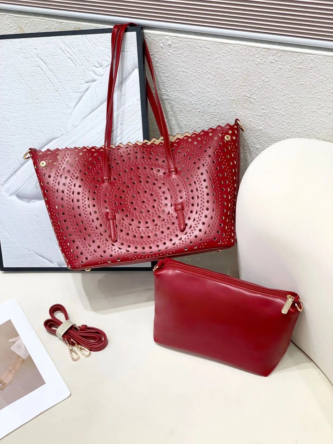 Women's Designer Brand Luxury Round Wave Large Capacity Shopping Tote Handbag Carved Basket Lady Shoulder Crossbody Mother Bag