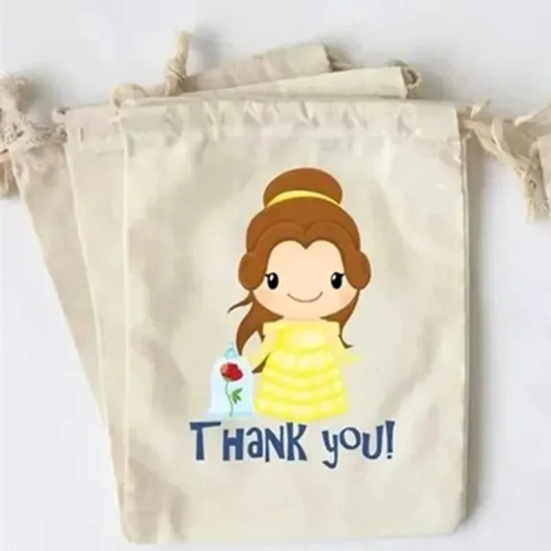 25pcs Custom Beauty thank you candy gift bag,boy girl the Beast 1st 2nd 3rd 4th 5th 6th birthday party decoration favor bags
