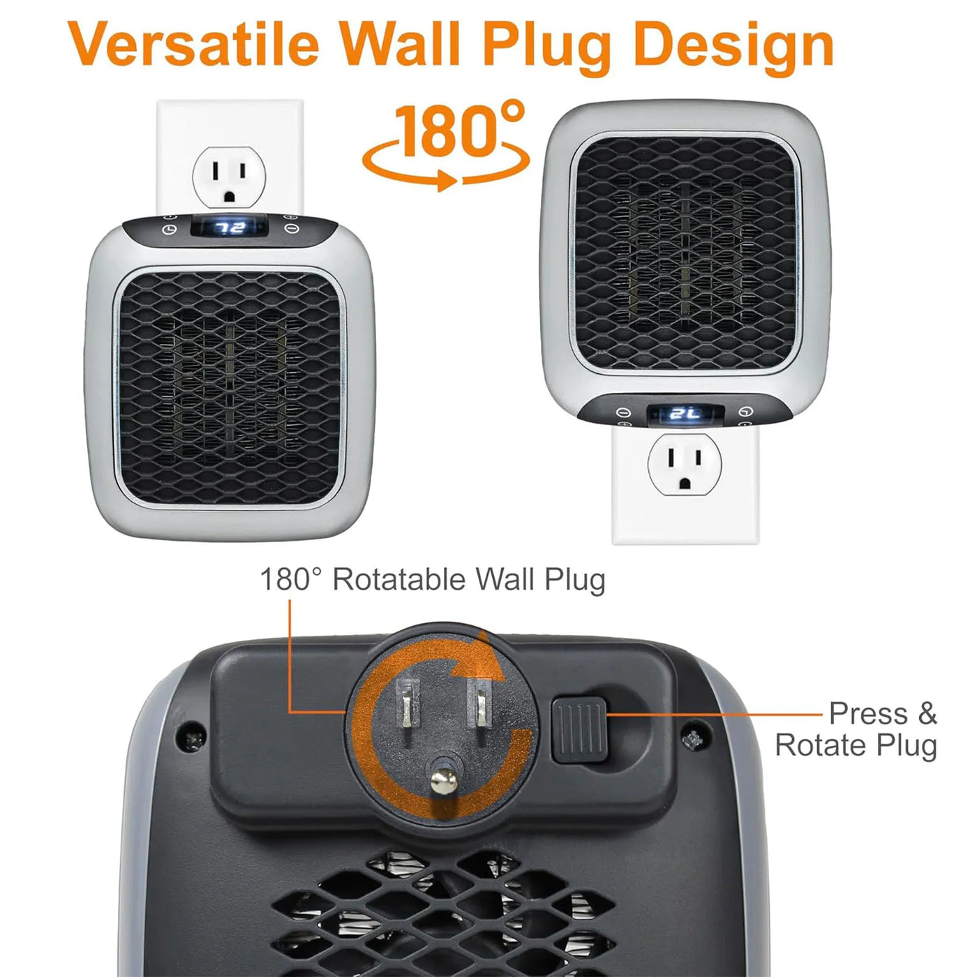 2025 New Small Upgraded Mini Space Heater | 800W Energy Saving | 3S Fast Heating for Home Office | Quiet Hot Air Blower