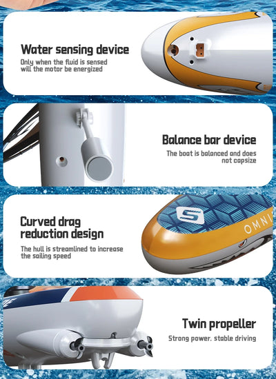 2.4G Remote Control Sailing Boat Doll Swinging Sailboat Model Decoration RC Racing Boat Kids Outdoor Balance Sailboat Water Toys