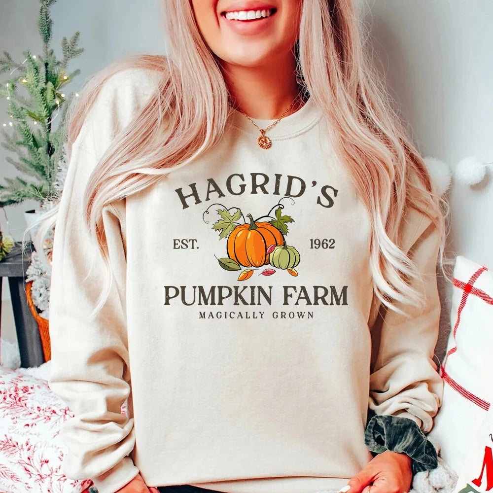 Hagrid's Pumpkin Patch Sweatshirt Fall Halloween Hoodie Thanksgiving Sweater Halloween Shirts Unisex Long Sleeves Sweatshirts