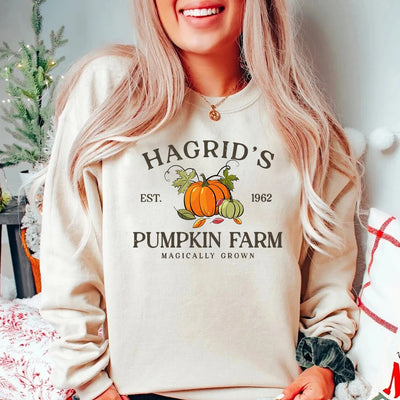 Hagrid's Pumpkin Patch Sweatshirt Fall Halloween Hoodie Thanksgiving Sweater Halloween Shirts Unisex Long Sleeves Sweatshirts