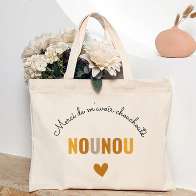 Love You Nanny Thank You for This New Year Print Women Tote Bag Shopping Bags Female Shoulder Bag Travel Handbag Gift for Nounou