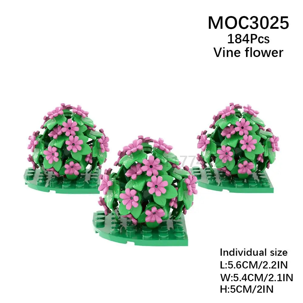 MOOXI City farm MOC Parts Figures Building Blocks Set Plant Tree Leaf Flower Grass Garden Model Friends Bricks Toys For Children