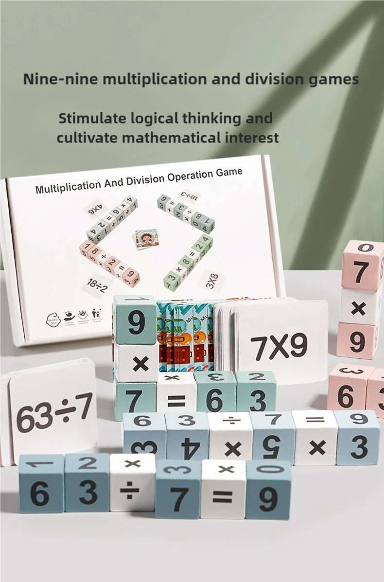 Montessori Wooden Double Player Multiplication and Division Game Kids 24 Point Game Teaching Aids Educational Toys For Children