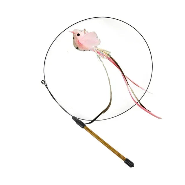 Simulation Bird Cat Toys Funny Interactive Peacock with Bell Cat Stick Toy for Kitten Playing Teaser Wand Toys Pet Cats Supplies