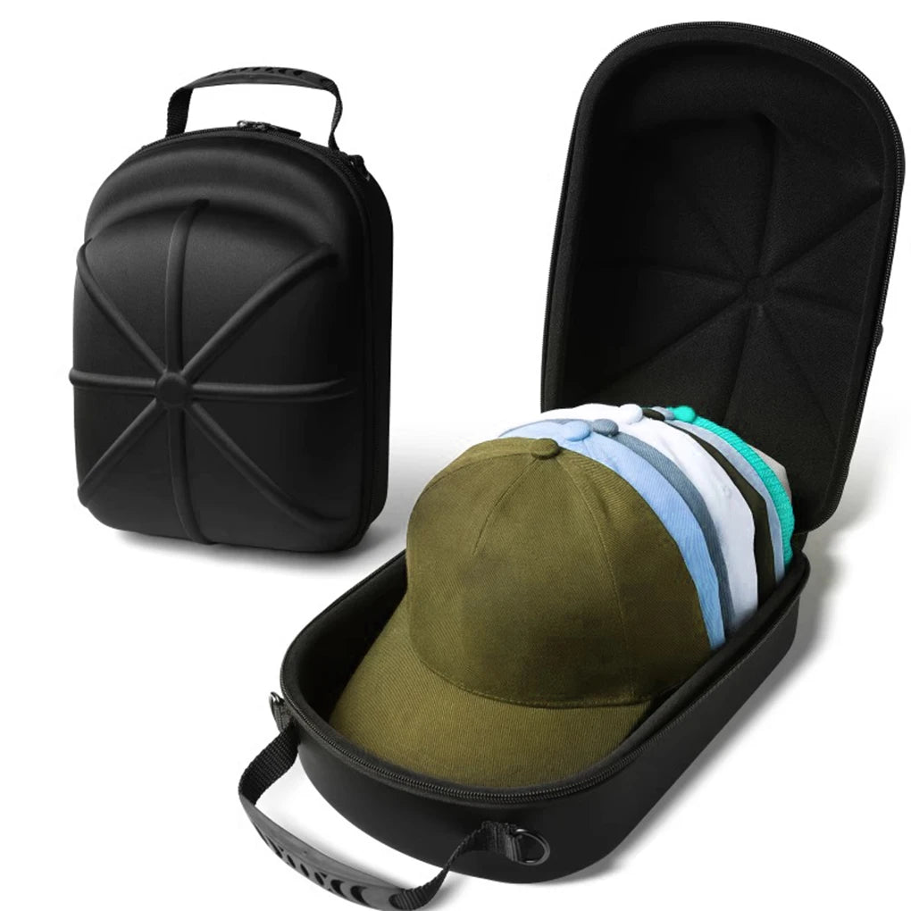 Portable Outdoor Travel Hat Carrier Case Cap Storage Hard Shell Hat Protective Box Hat Travel Case Baseball Cap Carrying Bag EVA