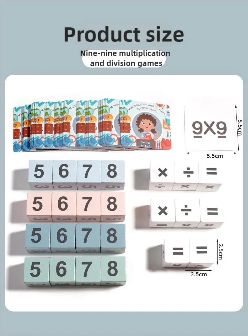 Montessori Wooden Double Player Multiplication and Division Game Kids 24 Point Game Teaching Aids Educational Toys For Children