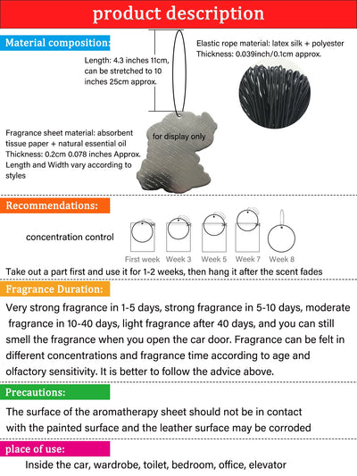 Christian Jiu-Natively Support Your Messy Design Brazilian Car Fragrance Tablets Car Perfume Imported Natural Air Purification Pendants, Car Air Fresheners, Car Rearview Mirror Hanging Aromatherapy Tablets, Car Deodorization,