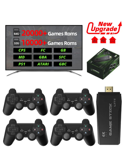 DATA FROG TV Video Game Console Wireless Controller Built in 20000 Games 4K HDMI-Compatible Retro Console Support For PS1/GBA/FC