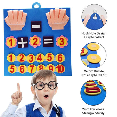 Kid Montessori Toys Felt Finger Numbers Math Toy Children Counting Early Learning For Toddlers Intelligence Develop 30*30cm