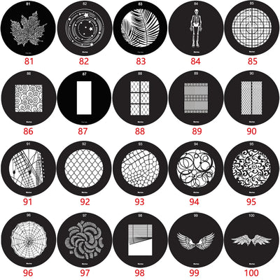 20PCS 86MM 66MM GOBO Bones Bar Heart Moon Skulls Bat Swing Halloween Interior Photo Wedding Portrait Children's Photography SA-P