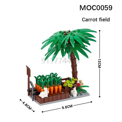 MOOXI City farm MOC Parts Figures Building Blocks Set Plant Tree Leaf Flower Grass Garden Model Friends Bricks Toys For Children