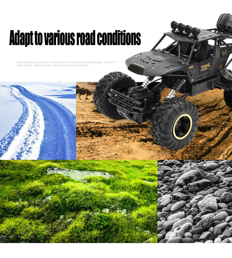 New 4WD RC Car 1:12 Off Road 4x4 Remote Control Cars Radio Buggy Truck Racing Drift with Led Lights Toys Gift for Children Adult