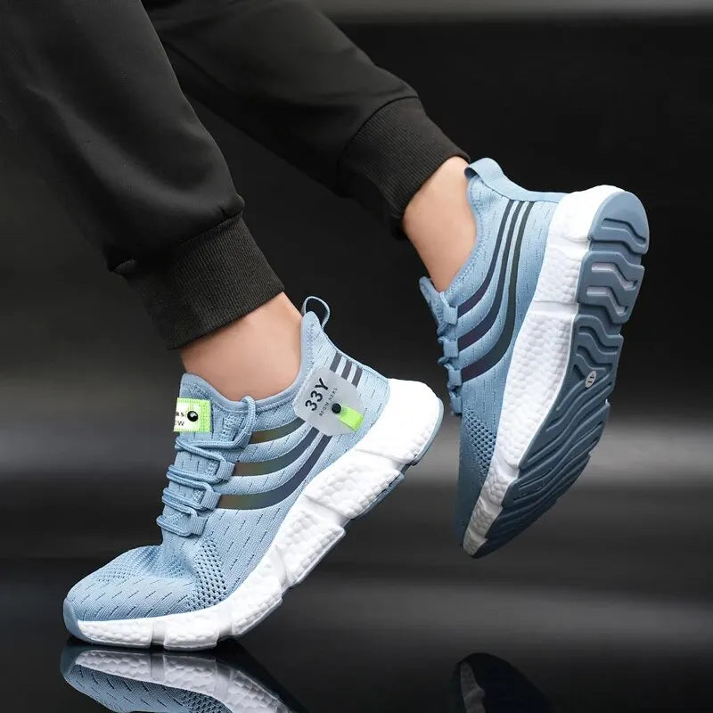 Men Casual Sport Shoes Breathable Lightweight Sneakers Outdoor Mesh Black Running Shoes Athletic Jogging Tenis Walking Shoes - The world bestselling 