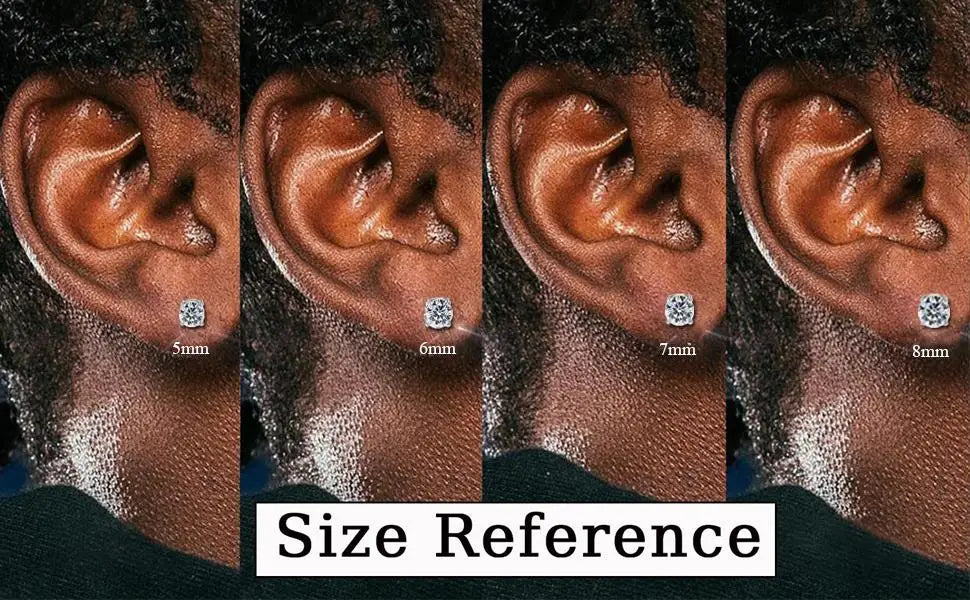 2 Pairs Stainless Steel Magnetic Stud Earrings for Men Women Non-piercing CZ Hypoallergenic 5-8MM