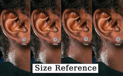 2 Pairs Stainless Steel Magnetic Stud Earrings for Men Women Non-piercing CZ Hypoallergenic 5-8MM