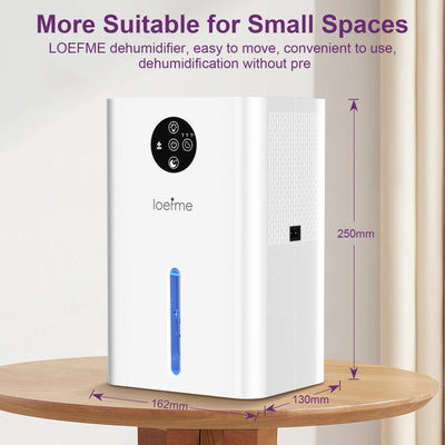 LOEFME Electric Dehumidifier 1800ml Tank, Quiet Dehumidifier for Home, with 6/8/10 Hour Timer for Bathroom, Kitchen, Living Area