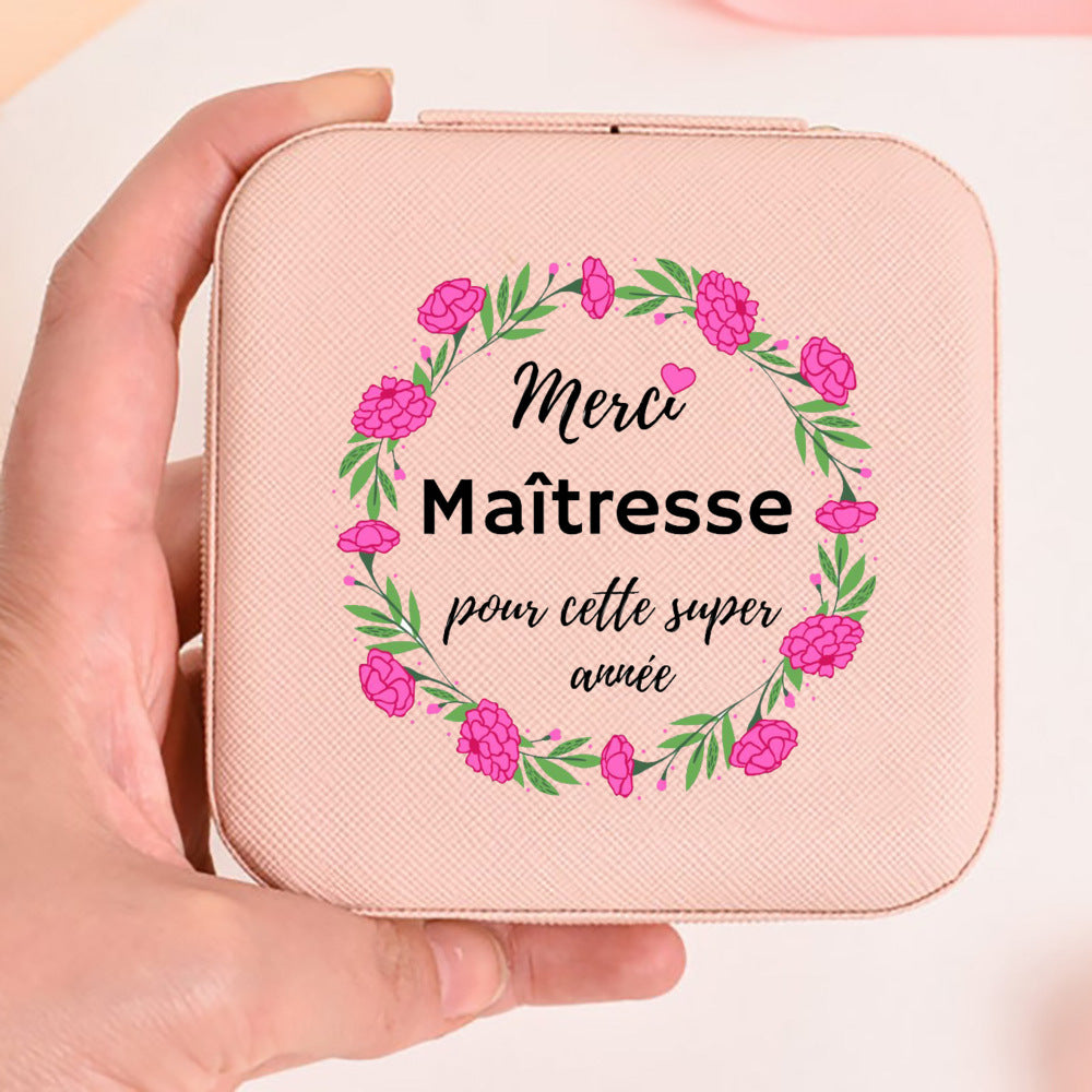 Thank You Mistress for This Great Year Jewelry Organizer Teacher's Day Gift for Her Garland Alphabet Jewelry Box Thanks teacher