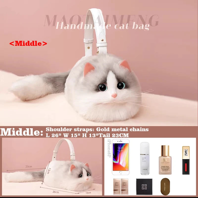 Handmade Cat Doll Bag Girl To Girl Birthday Gift Go Heart Niche Senior Practical Cat Bag A Variety of Ways To Use Cute Cat Bag