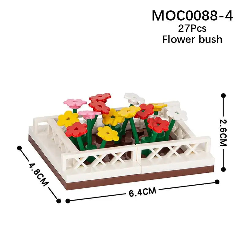 MOOXI City farm MOC Parts Figures Building Blocks Set Plant Tree Leaf Flower Grass Garden Model Friends Bricks Toys For Children