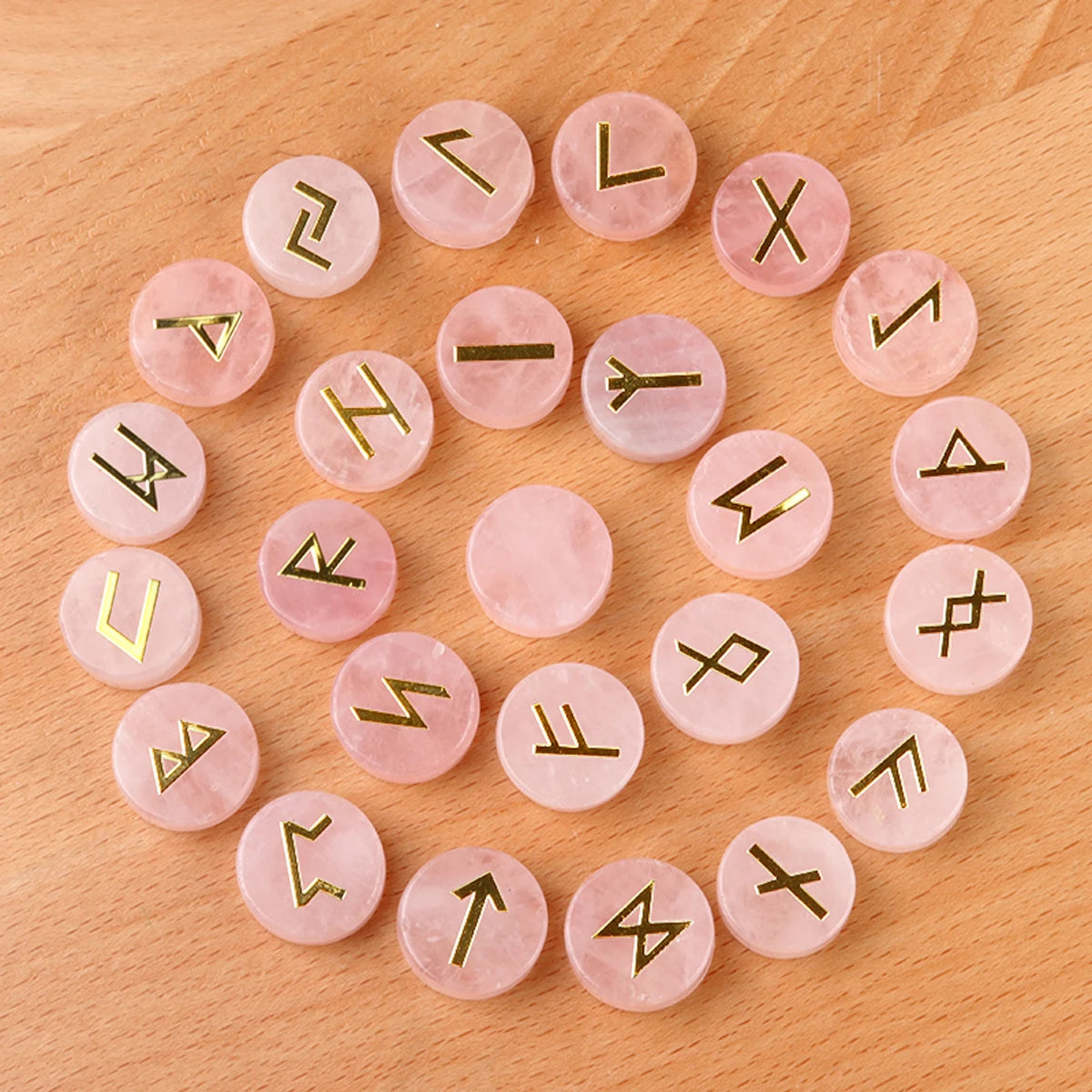 25pcs Birthstone Crystal Stone Beads Set Square Runes Energy Natural Stones Witches Runes Divination Stones Home Decoration