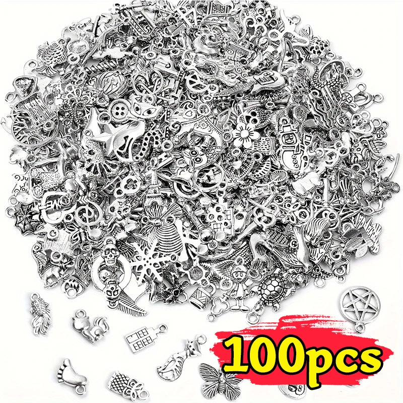 100/500pcs Tibetan Silver Mixed Pendant Animals Charms Beads for Jewelry Making Bracelet Earrings Necklace DIY Craft Art Charms