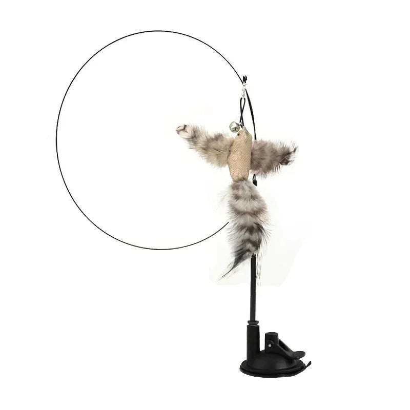 Simulation Bird Cat Toys Funny Interactive Peacock with Bell Cat Stick Toy for Kitten Playing Teaser Wand Toys Pet Cats Supplies