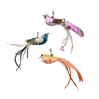 Simulation Bird Cat Toys Funny Interactive Peacock with Bell Cat Stick Toy for Kitten Playing Teaser Wand Toys Pet Cats Supplies